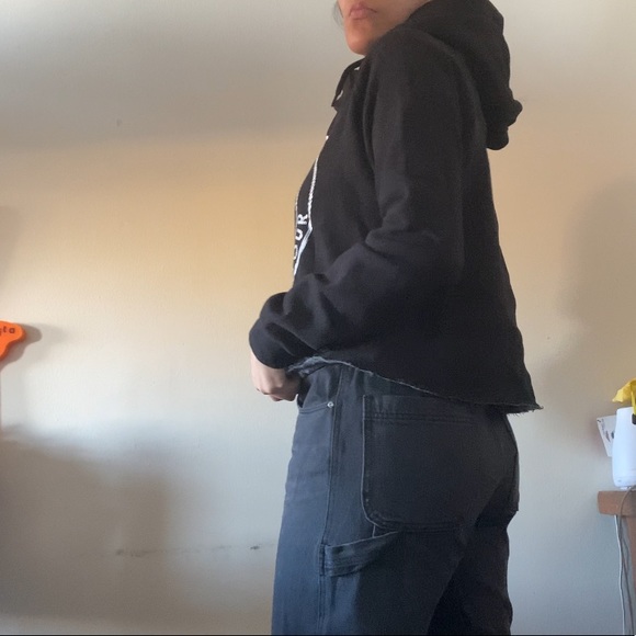 SUPERDRY Black Turtleneck Cropped Hoodie - Picture 5 of 7